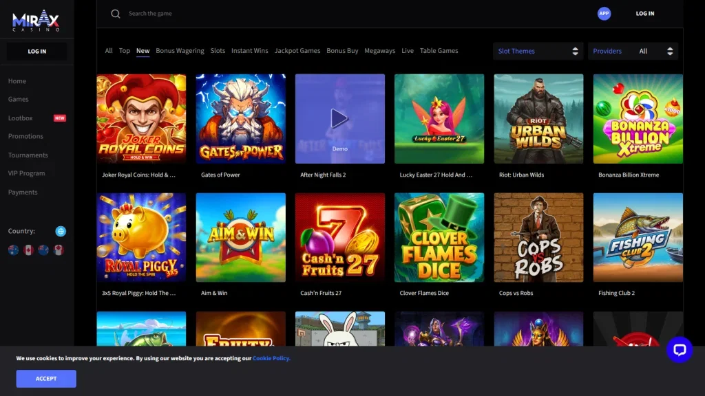 Mirax Casino Casino Games