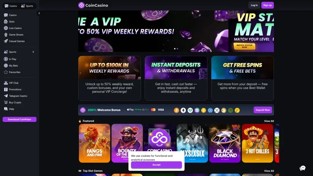 CoinCasino Review Screenshot