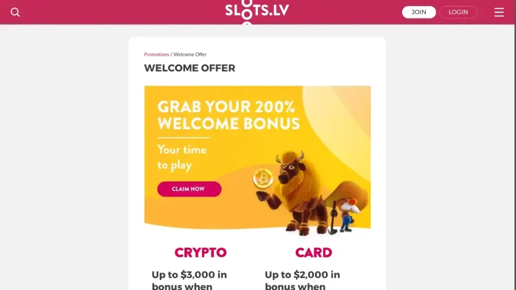 Slots.lv Bonuses & Promotions