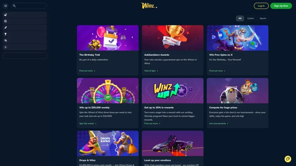 Winz Casino Bonuses & Promotions