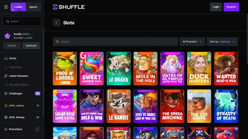 Shuffle Casino Casino Games