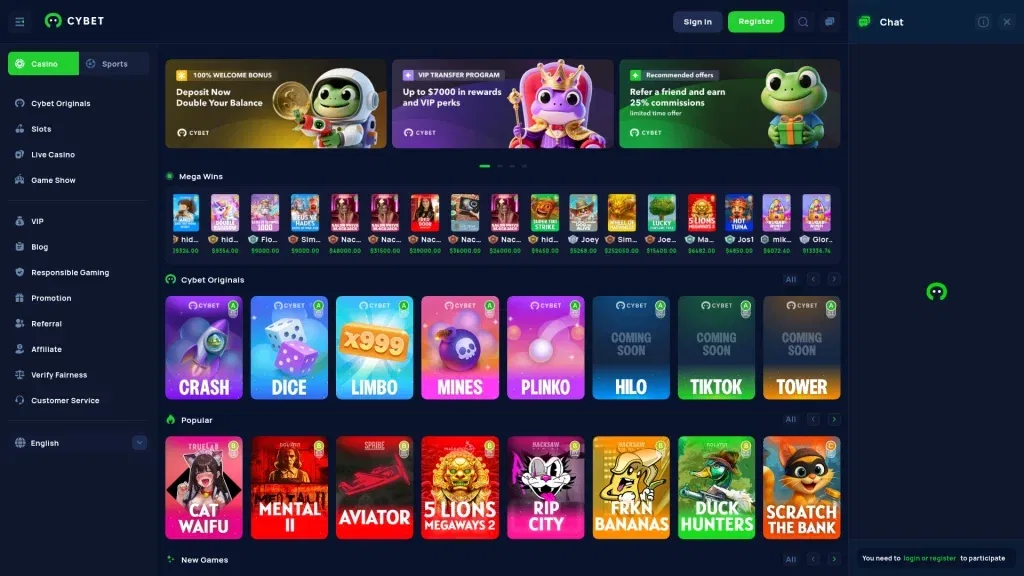 Cybet Casino Review Screenshot