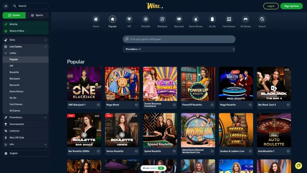 Winz Casino Live Games