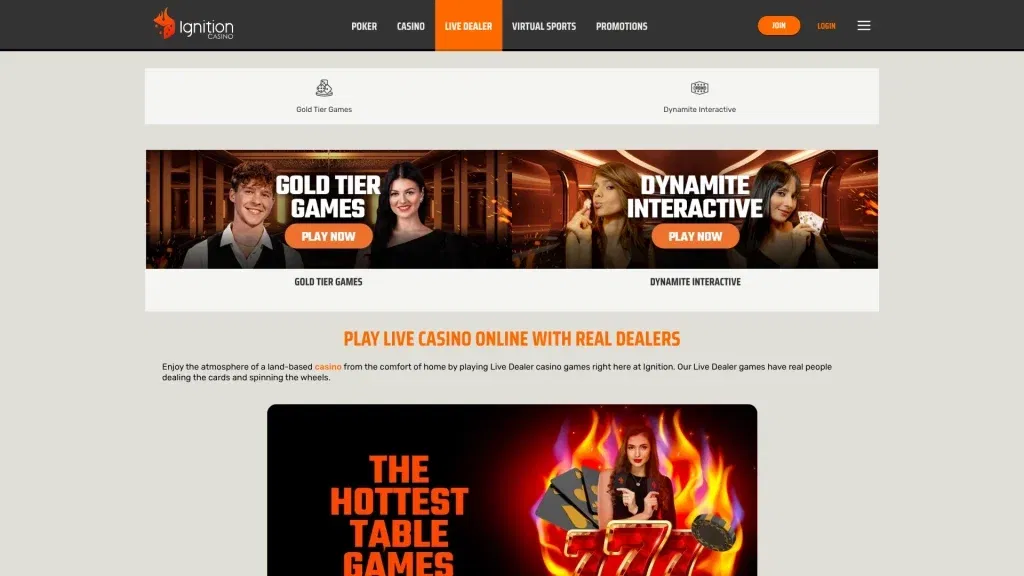 Ignition Casino Live Games