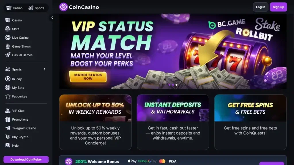 CoinCasino Review Screenshot