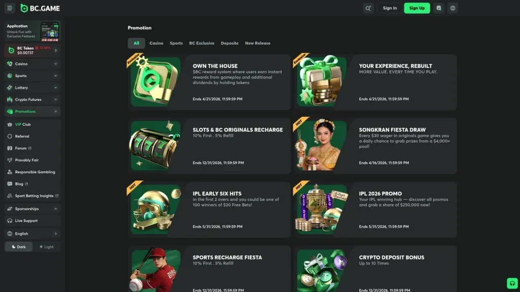 BC.GAME Bonuses & Promotions