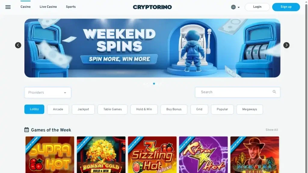 Cryptorino Casino Games
