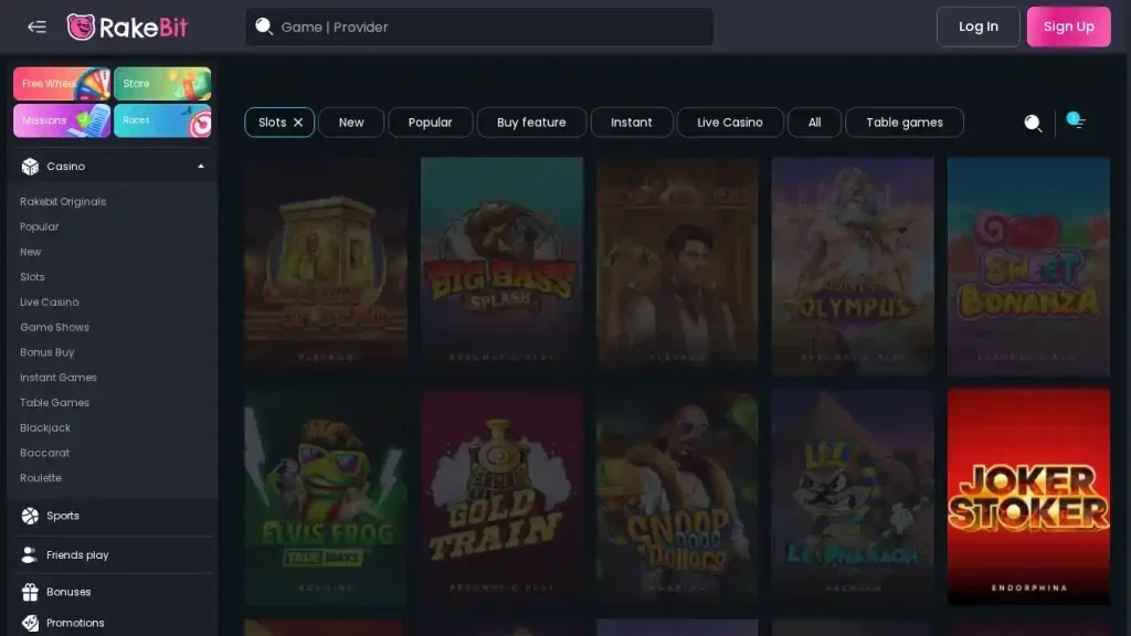 Rakebit Casino Casino Games