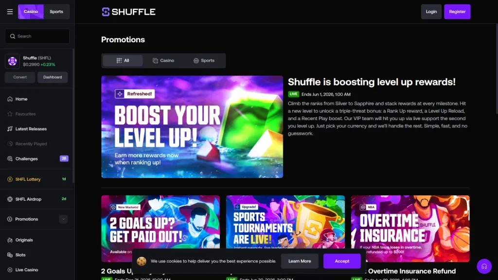Shuffle Casino Bonuses & Promotions