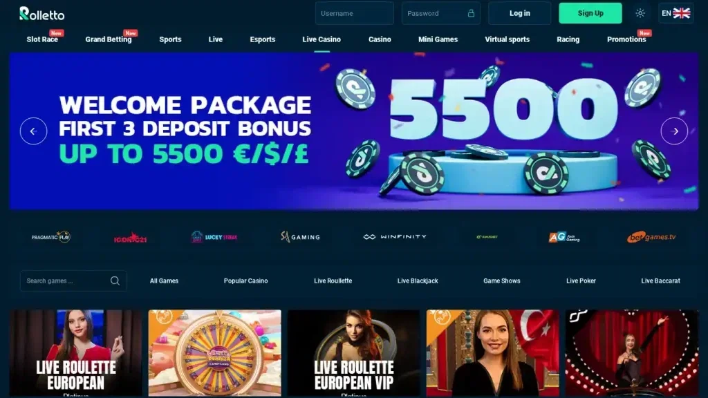 Rolletto Live Games