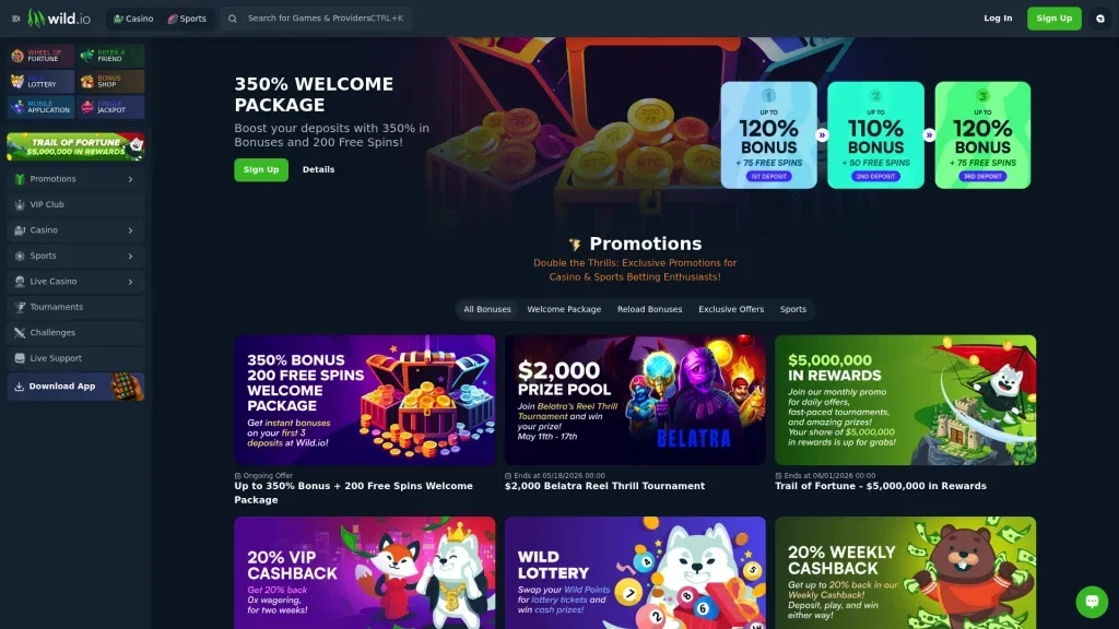 Wild.io Casino Bonuses & Promotions
