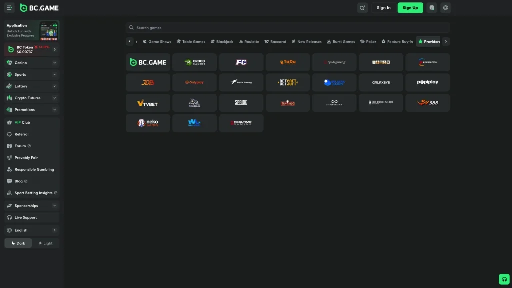 BC.GAME Cryptocurrency Banking