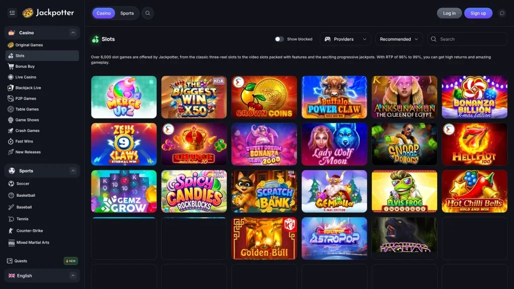 Jackpotter Casino Games