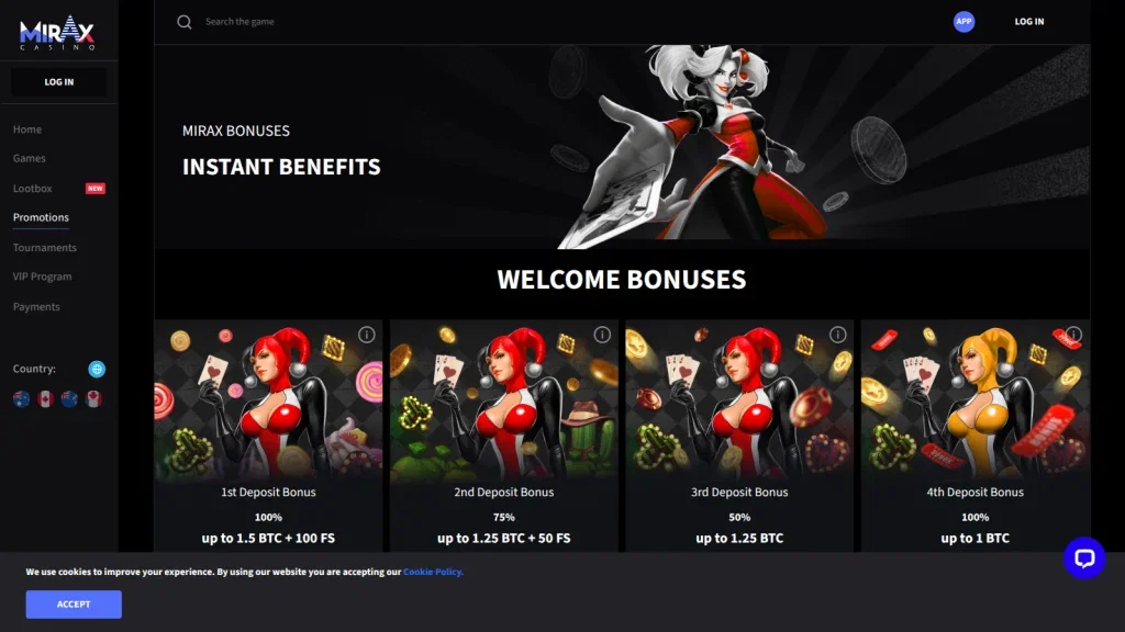 Mirax Casino Bonuses & Promotions