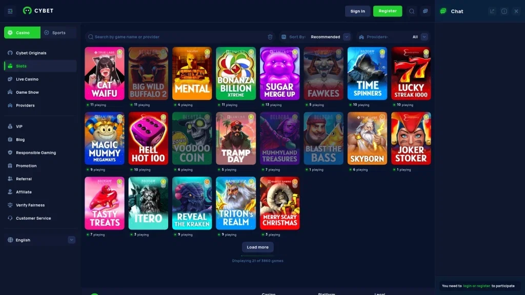 Cybet Casino Casino Games