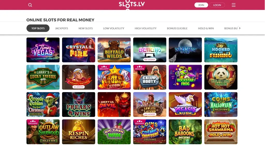 Slots.lv Casino Games