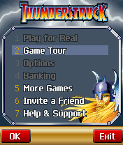 Thunderstruck Menu