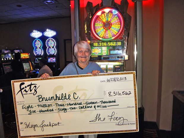 Brunhilde C. cashes the multi-millionaire jackpot at Fitz Casino
