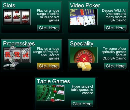 Club SA casino games