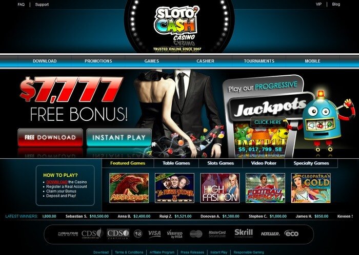 Sloto' Cash - main page