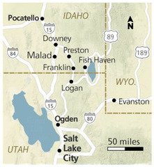 Utah - Idaho (border map)