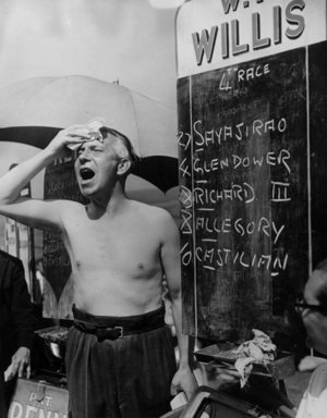 Summer 1947 - a bookmaker at the Goodwood Racecourse