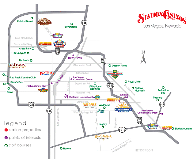 Roadmap of the Las Vegas Station Casinos properties