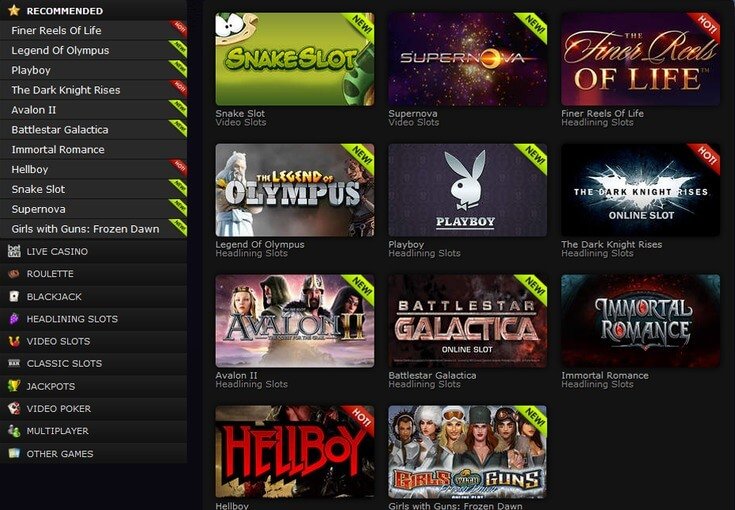 BetAt Casino Games