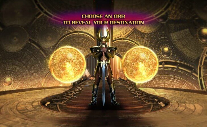 The bonus start: choose your destination between Earth and Jotunheim