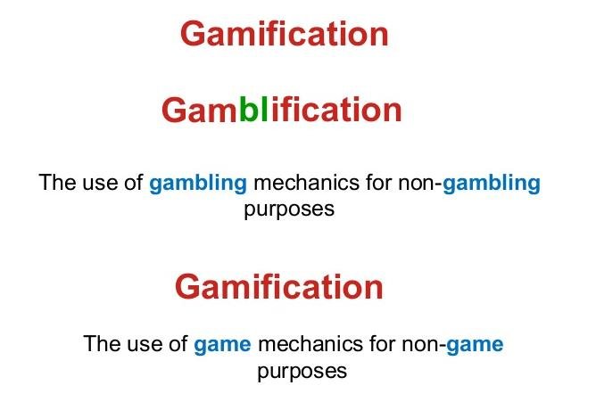 Meanings of 'Gamblification' and 'Gamification'