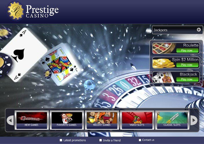 Prestige Casino Homepage