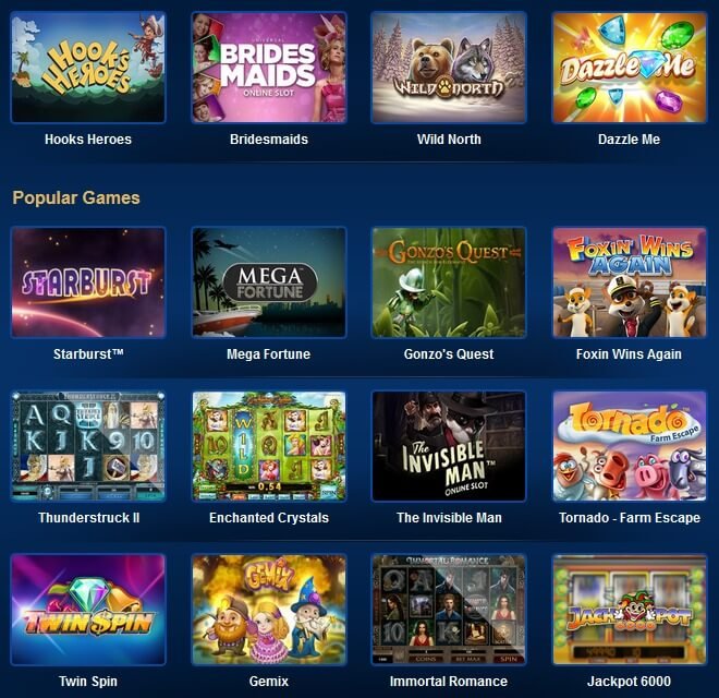 Games selection at Tivoli Casino