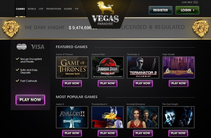 Vegas Paradise Casino (main page)