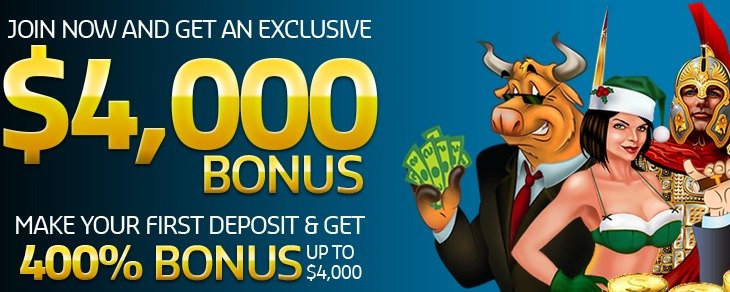 Casino bonus offer (400% up to $4000)