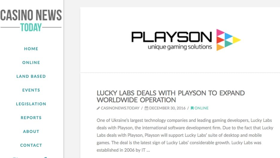 Playson and Lucky Labs