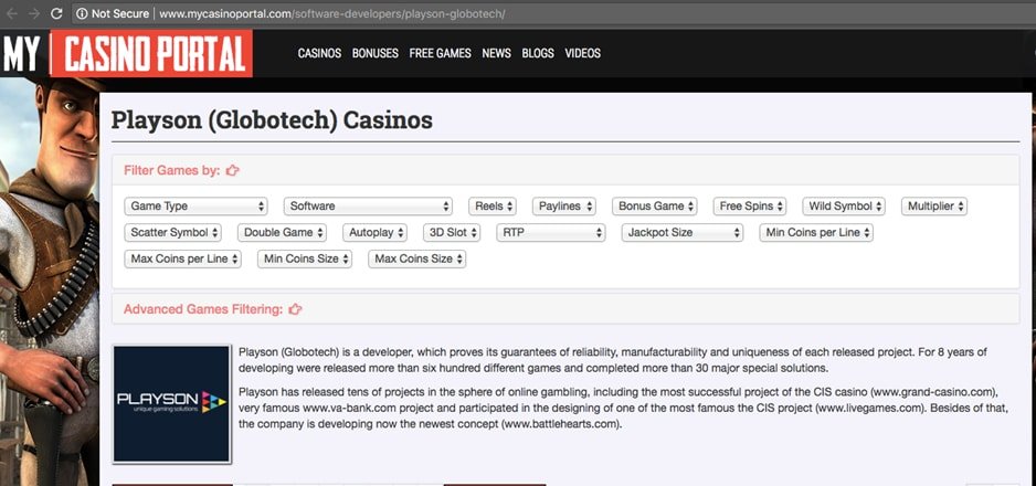Playson (GloboTech casinos)