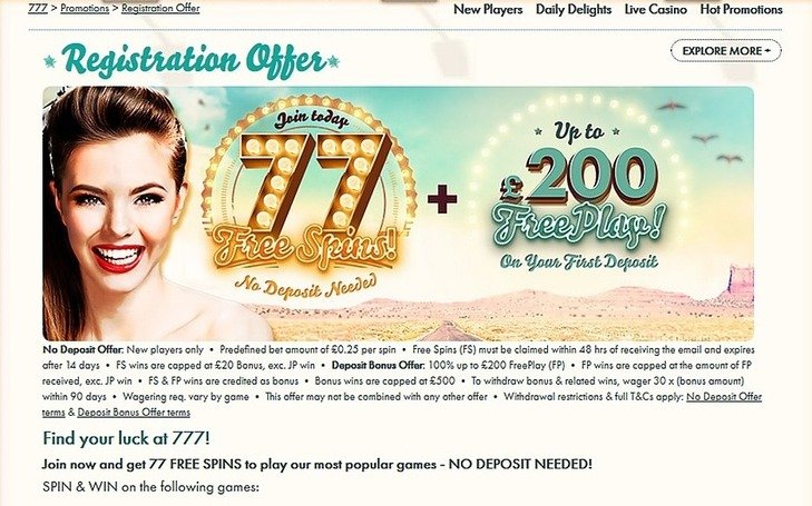 777.com - registration offer
