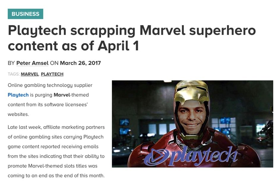 News about Playtech and Marvel