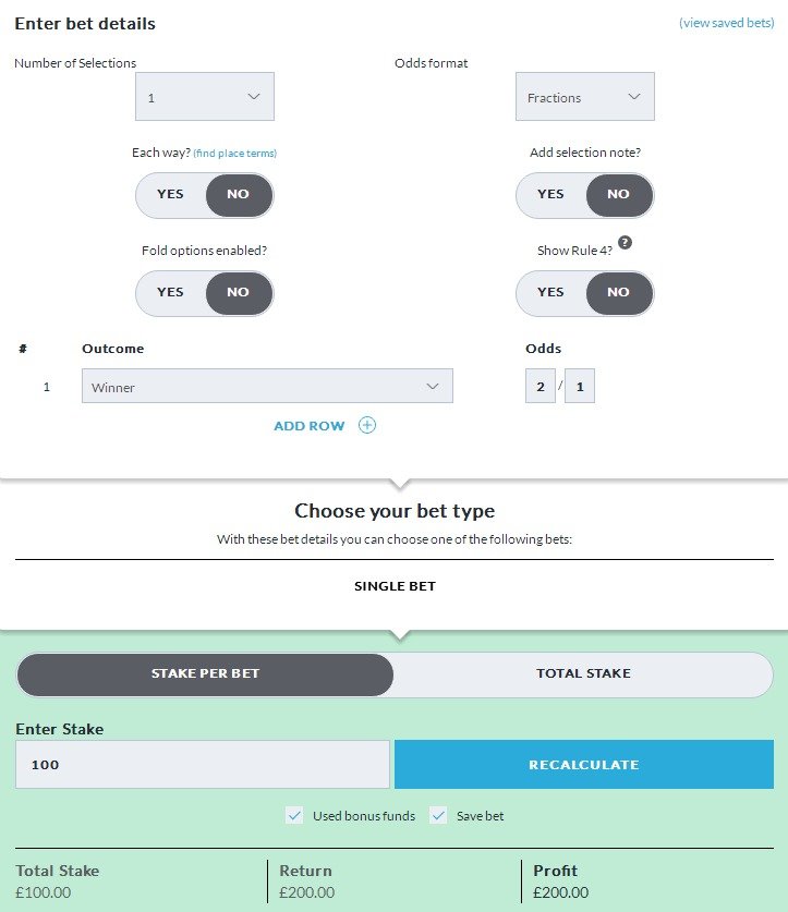 A bet calculator
