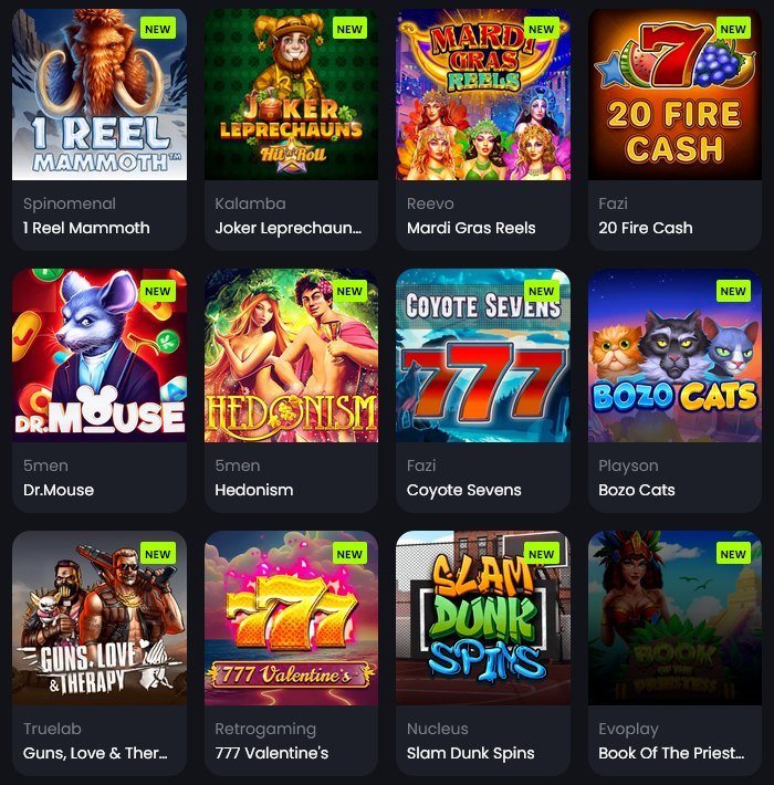 Some of the new games available on BitVegas