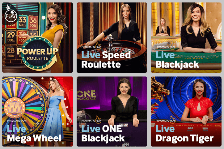 Live dealer games available at Betway casino