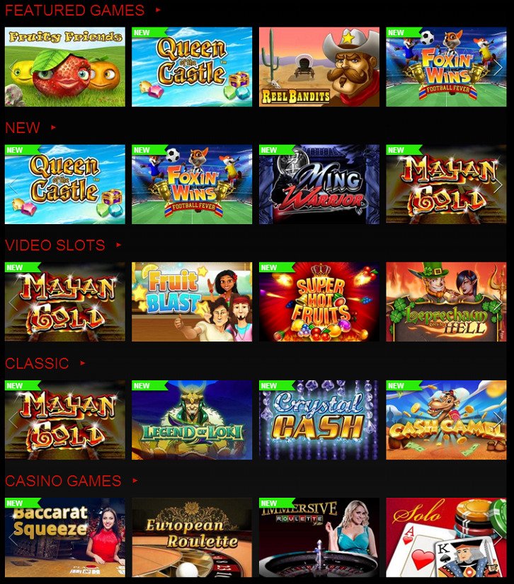 Casinsi casino games
