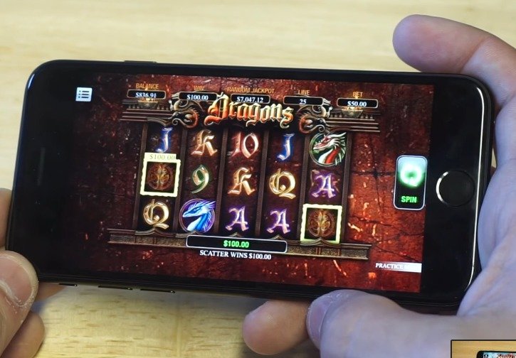 Dragon slot played on a mobile device