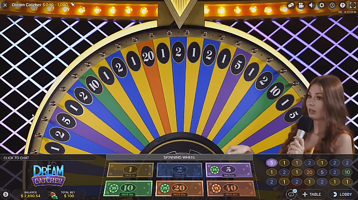 Dream Catcher online game show