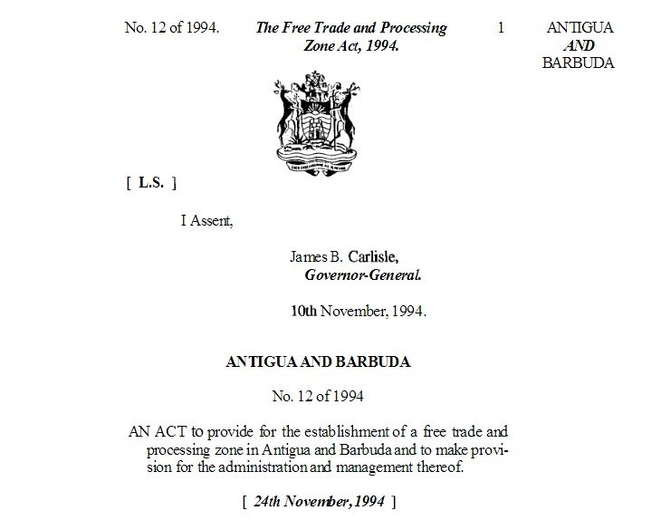Free Trade and Processing Zone act, 1994
