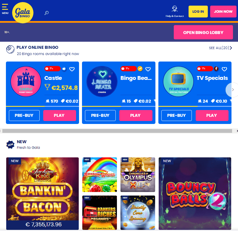 Gala bingo (main page)