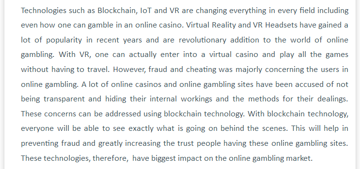 Technology trends that are infuencing the gambling industry