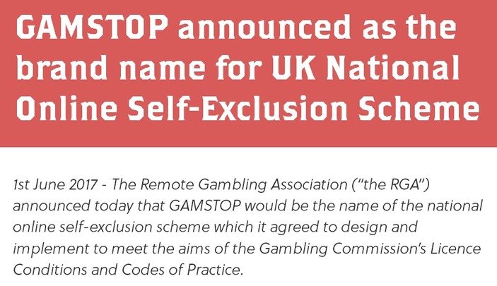 GAMSTOP (online self-exclusion scheme)