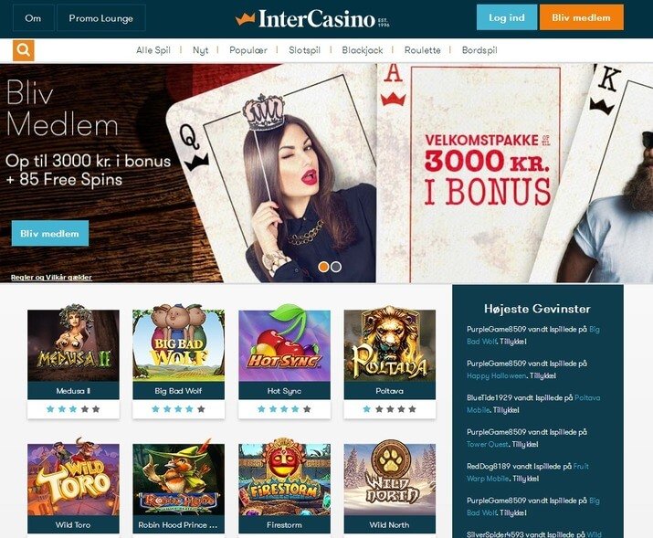 The Danish version of InterCasino