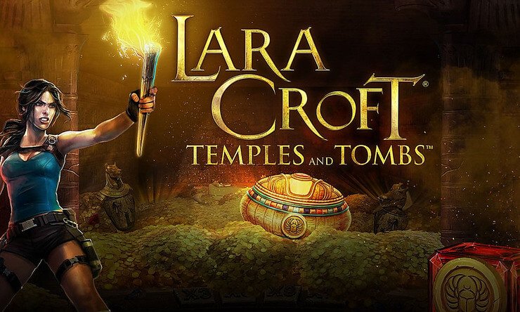 Online slot 'Temple and Tombs', featuring Lara Croft